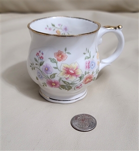 Floral coffee cup Harleigh England porcelain