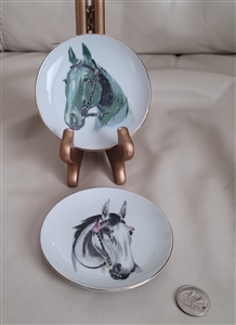 Vintage Japanese porcelain plates horses decor