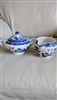 Blue Willow Earthenware creamer and sugar bowl