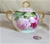 antique Thu E Mr lidded sugar bowl Rose design