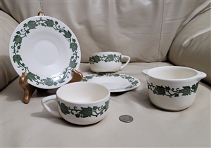 English Ivy by Royal teacups and sugar bowl