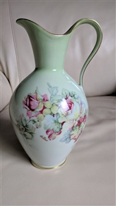 Imperial Germany porcelain floral pitcher ewer