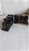 Porcelain locomotive bookends set made in Japan