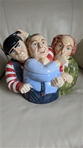 Silent movies 3 stooges ceramic large cookie jar