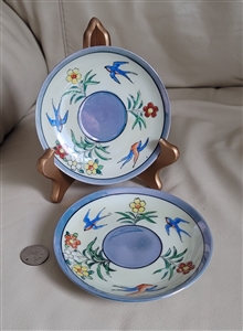 TAKITO luster sparrow plates beautiful porcelain