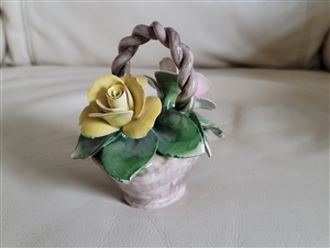 Capodimonte porcelain floral basket