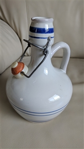 Italian ceramic soda bottle toggle closure decanter