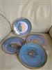 Noritake Lusterware blue plates gold rims birds