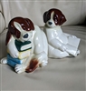 Saint Bernard spotted dog ceramic bookends storage