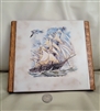 SailShip center decor porcelain tile stand trivet