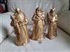 Porcelain Santa Clause gold tone figures display
