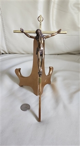 INRI brass cross with Jesus