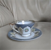 White gray UCAGCO Occupied Japan teacup saucer set