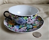 Elegant floral textured pattern teacup and saucer