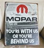 Metal tin sign MOPAR 2009 Chrysler Corp