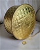 Guildcraft NY ornate gold tone round tin box decor
