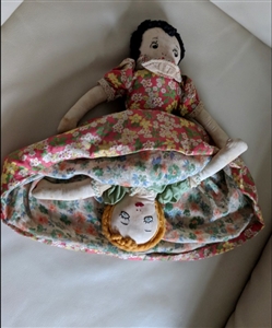TOPSY TURVY handcrafted two sided rag doll