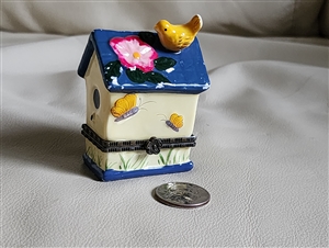 Birdhouse trinket box porcelain storage