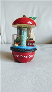 Tall New York city Big Apple trinket jewelry box