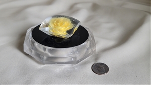 Lucite clear powder jar storage  box with rose lid