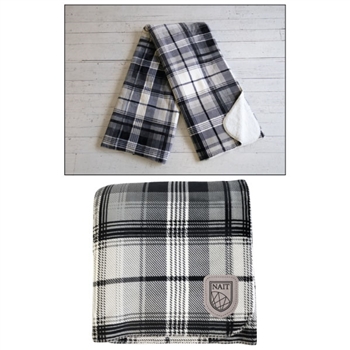 SA513 - Oversized Classic Plaid Sherpa Throw - 70" x 80"