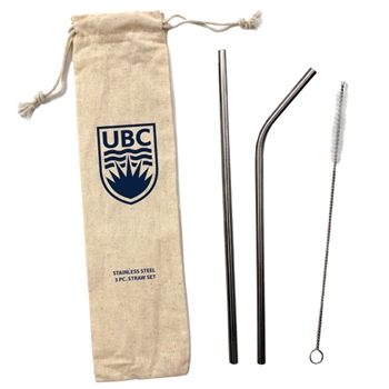 SD710 - 18/8 Stainless Steel Straw Set - 3 Piece