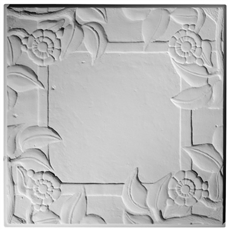 Spanish Rose Blank Center Plaster Ceiling Tile