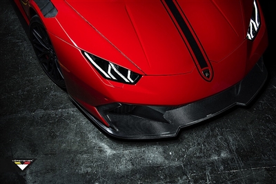 Vorsteiner Lamborghini Huracan Novara Edizione Aero Front Bumper w/ Front Spoiler Carbon Fiber PP 2x2 Glossy