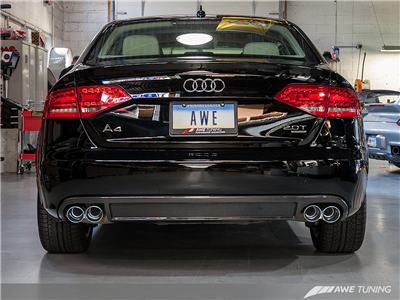 AWE Tuning B8 A4 Non S-Line (Carbon Fiber) Quad Tip Valance Conversion Kit (Heat shield and hardware included)