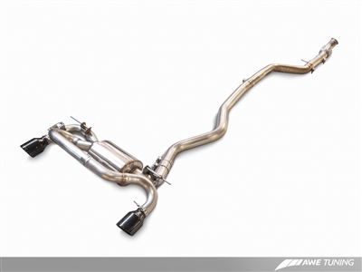 AWE Tuning BMW F3X 335i/435i Touring Edition Axle Back Exhaust -- Chrome Silver Tips (90mm)