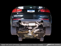 AWE Tuning BMW F3X 335i/435i Touring Edition Axle Back Exhaust -- Diamond Black Tips (90mm)