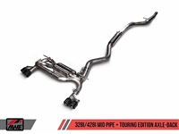 AWE Tuning BMW F3X N20/N26 328i/428i Touring Edition Exhaust, Quad Outlet -- Chrome Silver Tips (80mm)