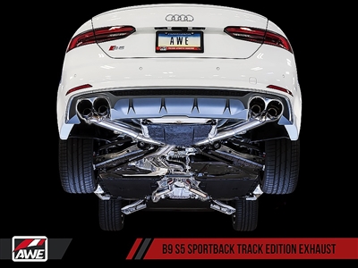 AWE Audi B9 S5 Sportback Track Edition Exhaust - Non-Resonated (Silver 102mm Tips)