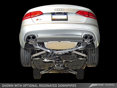 AWE Tuning Audi S4 3.0T Touring Edition Exhaust - Diamond Black Tips (90mm)