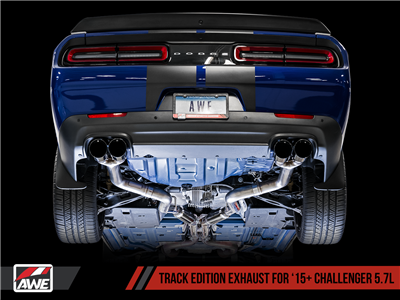 AWE Track Edition Exhaust for 15+ Challenger 5.7 - Diamond Black Quad Tips