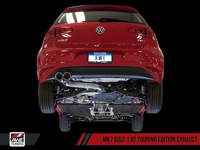 AWE Tuning VW MK7 Golf 1.8T Touring Edition Exhaust with Chrome Silver Tips (90mm)
