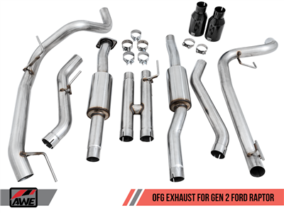 AWE 0FG Dual Exit Exhaust for 15+ F-150 - 5" Chrome Silver Tips