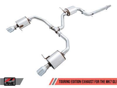 AWE Touring Edition Exhaust for MK7 Jetta GLI w/ High Flow Downpipe (not included) - Diamond Black Tips
