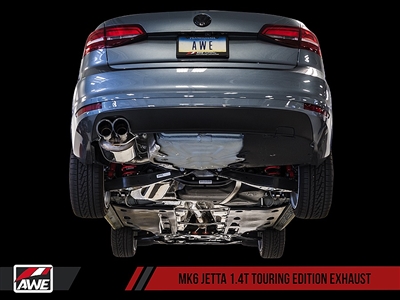 AWE Tuning Mk6 Jetta 1.4T Touring Edition Exhaust - Chrome Silver Tips