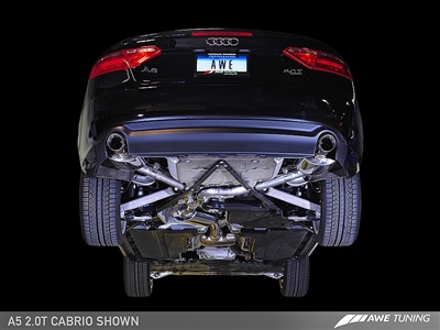 AWE Tuning B8 & B8.5 A5 2.0T Touring Edition Exhaust - Dual Outlet, Polished Silver Tips
