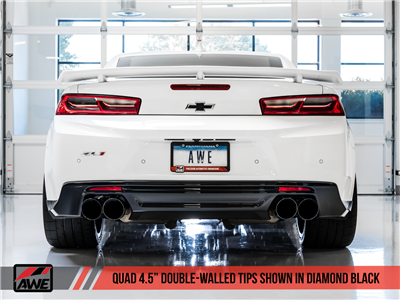AWE Track Edition Catback Exhaust for Gen6 Camaro SS - Non-Resonated - Diamond Black Tips (Dual Outlet)