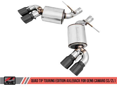 AWE Touring Edition Axleback Exhaust for Gen6 Camaro SS - Chrome Silver Tips (Dual Outlet)
