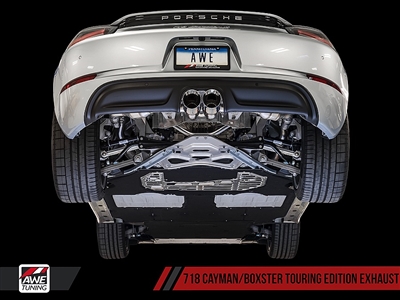 AWE Touring Edition Exhaust for Porsche 718 Boxster / Cayman - Carbon Fiber Tips