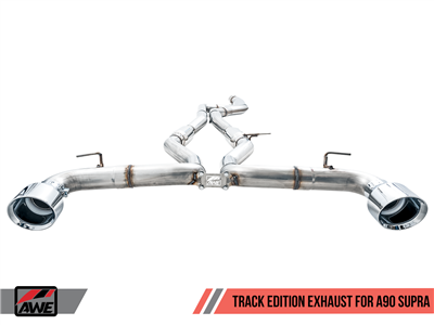 AWE Track Edition Exhaust for A90 Supra - 5" Chrome Silver Tips
