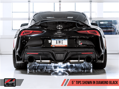 AWE Non-Resonated Touring Edition Exhaust for A90 Supra - 5" Chrome Silver Tips