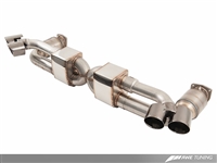 AWE Tuning Porsche 991 Turbo Performance Exhaust and High-Flow Cat Sections - For Use With OE Tips