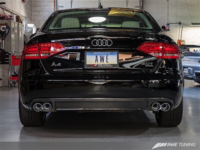 AWE Tuning A4 2.0T Touring Edition Exhaust - Quad Tip, Polished Silver Tips