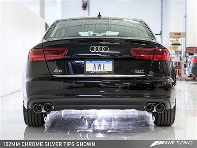 AWE Tuning Audi C7.5 A7 3.0T Touring Edition Exhaust - Quad Outlet, Chrome Silver Tips