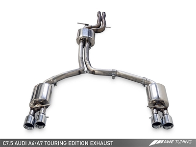 AWE Tuning Audi C7.5 A6 3.0T Touring Edition Exhaust - Quad Outlet, Chrome Silver Tips