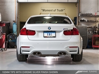 AWE Tuning BMW F8X M3/M4 Non-Resonated Track Edition Exhaust -- Chrome Silver Tips (102mm)